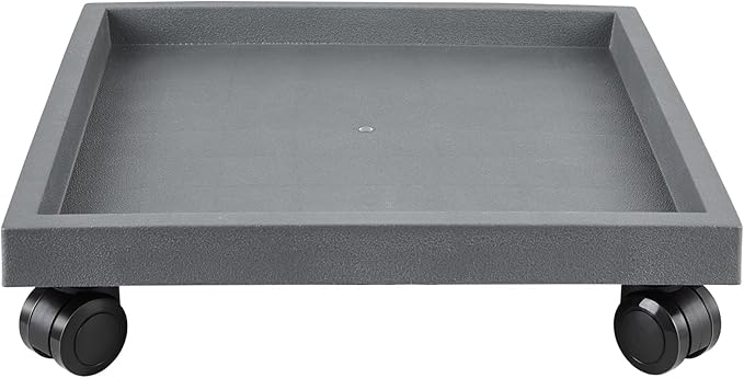 15.3 Inch Square Rolling Plant Caddy Saucer with Wheels, Heavy Duty Wheeled Planter Stand for Potted Plant, Coaster Roller Base Tray with Casters, Flower Pot Dolly Holder for Indoor Outdoor
