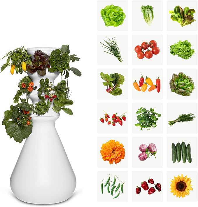 Lettuce Grow Farmstand | 18-Plant Hydroponic Growing System | Outdoor Vertical Garden | Home Gardening w/Self Watering Pump, BPA-Free Food Grade | Made in USA