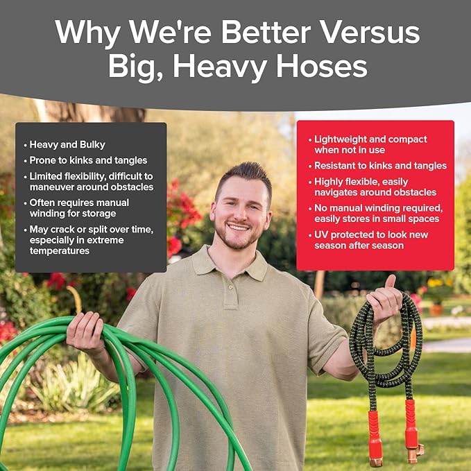 Pocket Hose Ballistic Double UV Edition 75 FT Expandable Garden Hose w/Pocket Pivot Swivel Connector, Anti-Burst Sleeve Reinforced w/Bulletproof Fiber, Lightweight, No-Kink, Compact, AS SEEN ON TV