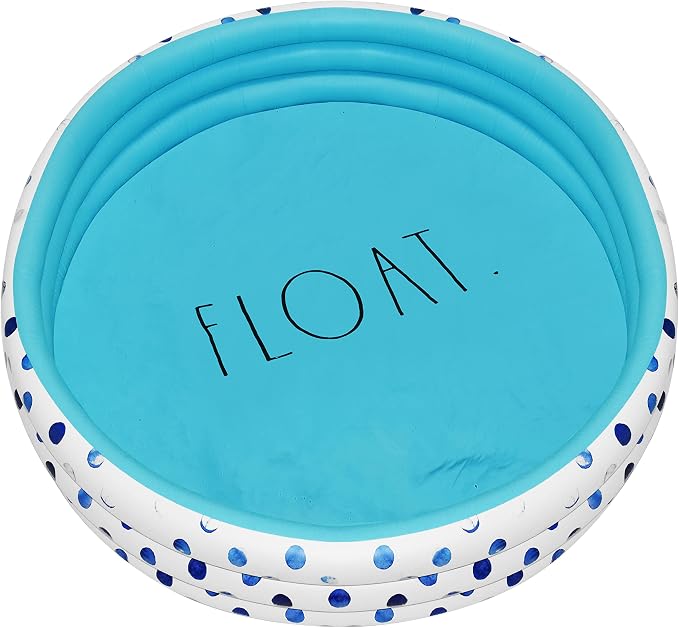 Rae Dunn x CocoNut Float Indigo Polka Dot Mini Pool, Float Theme | Inflatable swimming pool for kids, splash design, easy setup, great backyard fun, durable, perfect for summer parties