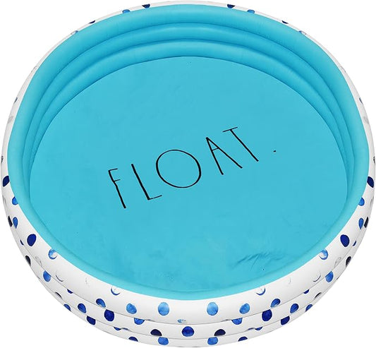 Rae Dunn x CocoNut Float Indigo Polka Dot Mini Pool, Float Theme | Inflatable swimming pool for kids, splash design, easy setup, great backyard fun, durable, perfect for summer parties