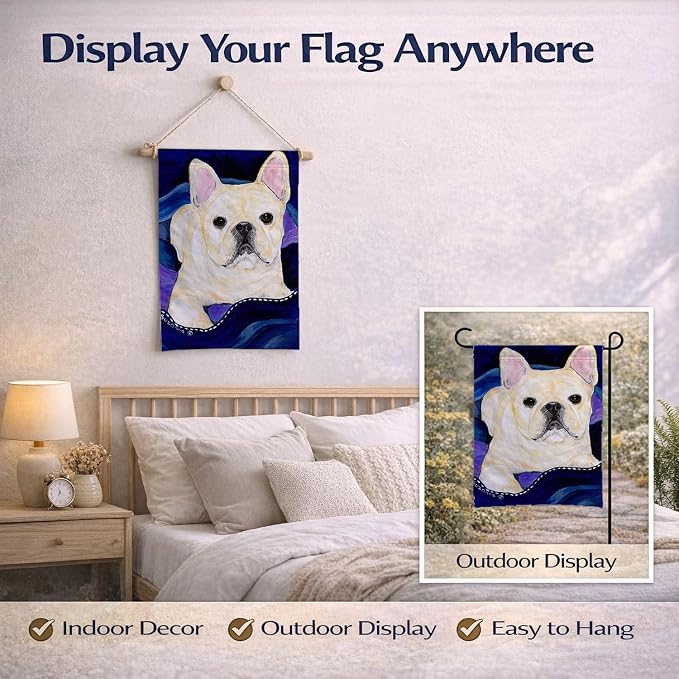 Caroline's Treasures SS8126GF French Bulldog Garden Flag Mailbox Flag Decorative Yard Flag Banner Outside Patio Artwork Yard Flower Beds, Garden Size, Multicolor
