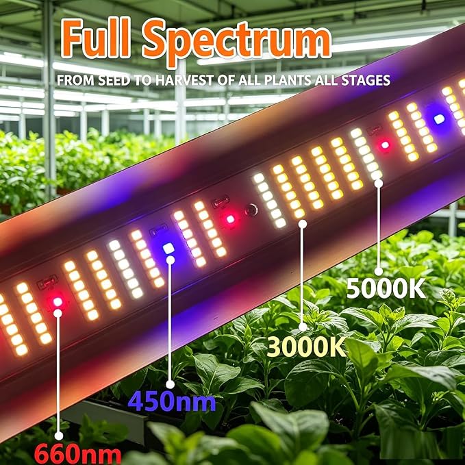 Grow Light FARMLITE LED Grow Lights for Indoor Plants Full Spectrum Growing Light Plant Hanging Growing Lamps Seedling Daisy Chain Dimmable Board 4x4ft Coverage (320watts)