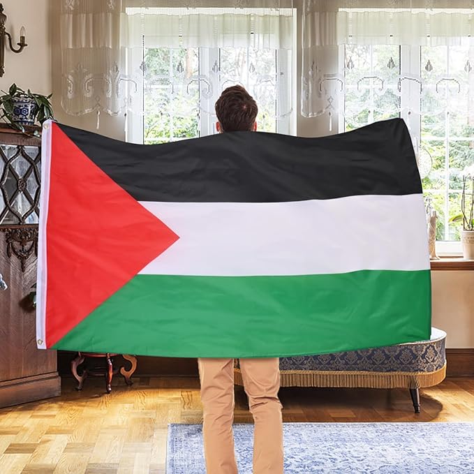 AhfuLife Palestine Flag Palestinian flag 3 x 5 Ft, Large Palestine Flags for Outside, Double Side with Brass Eyelets for Independence Day Party Decorations Indoor Outdoor