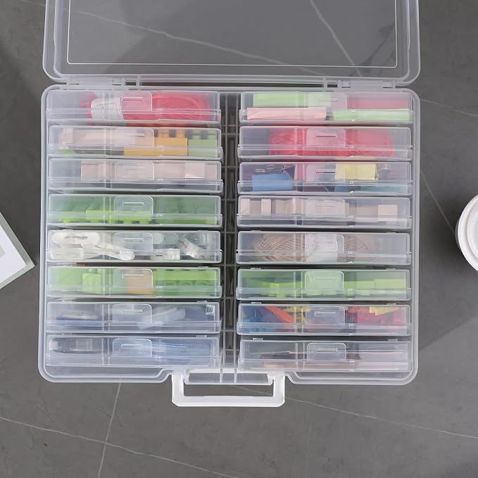 novelinks Photo Storage Box and 16 Inner 4" x 6" Photo Storage Containers | 2Pack Clear, Photo Albums 4x6 Pictures, Photo Organizers and Storage, Card Game Storage, Task Boxes for Special Education