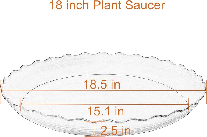2 Pack Plant Saucer 18 inch, Heavy Duty Plastic Plant Saucers, Durable Plant Tray for Pots, Flower Saucers for Indoors, Plant Pot Saucers, Trays for Planter (White)