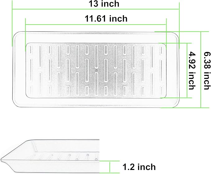 4 Pack Plant Saucer Tray 6.5 x 13 Inch, Heavy Sturdy Long Narrow Plastic Plant Drainage Tray No Holes, Drip Tray for Pots, Seed Starter Growing Tray, Black