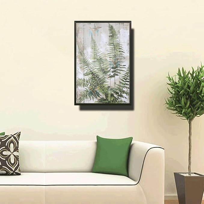 Metal Sign Tin Sign Vintage Shabby Chic Maidenhair Fern Tin Sign for Antique Artistry Rustic Wall Art and Distressed Wood Acc Bathroom Signs for Home for Restaurant 8×12 Inches with Metal Frame