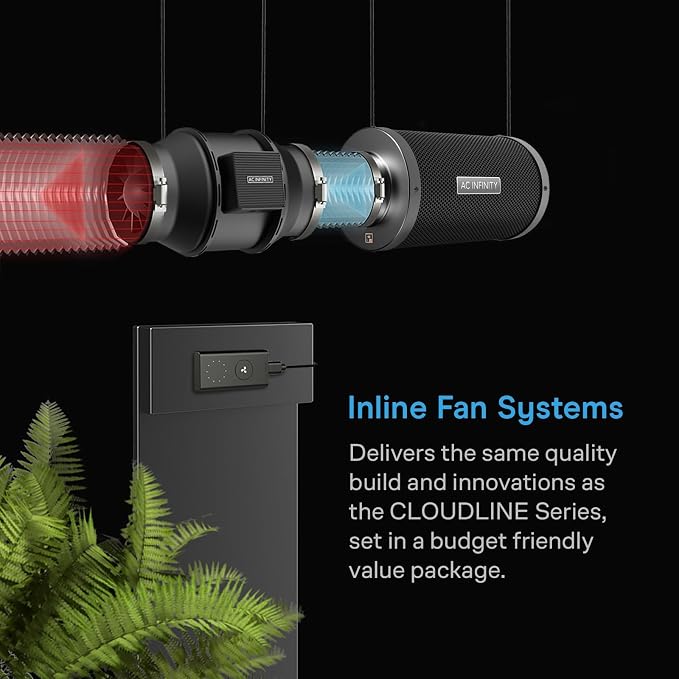 AC Infinity Air Filtration Kit 4” with Speed Controller | Inline Fan and Carbon Filter Combo, Cooling and Ventilation System for Grow Tents, Hydroponics, Indoor Gardening