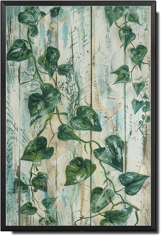 Metal Sign Tin Sign Vintage Wall Art Rustic Trail Pothos Tin Sign for Vintage Paintings Shabby Chic Decor and Easy Installation Garden Tin Signs for Club 8×12 Inches with Metal Frame