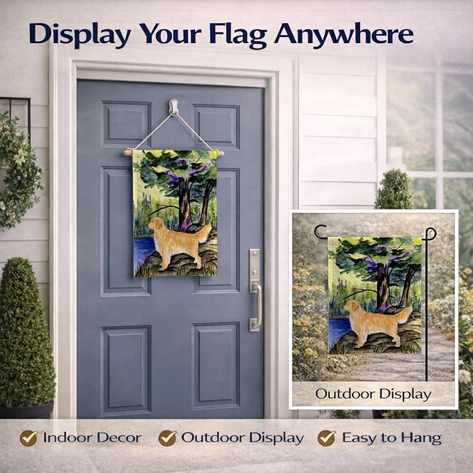 Caroline's Treasures SS8426GF Golden Retriever Garden Flag Mailbox Flag Decorative Yard Flag Banner Outside Patio Artwork Yard Flower Beds, Garden Size, Multicolor