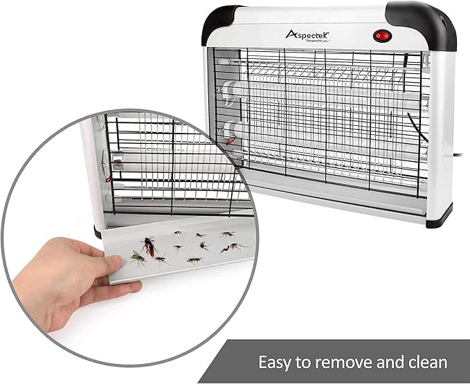 ASPECTEK 20W Bug Zapper, Electric Insect Killer for Indoor and Covered Outdoor, Mosquito, Fly and Moth Trap with Protective Mesh and Hanging Chain for Versatile Setup at Home, Patio and Garage