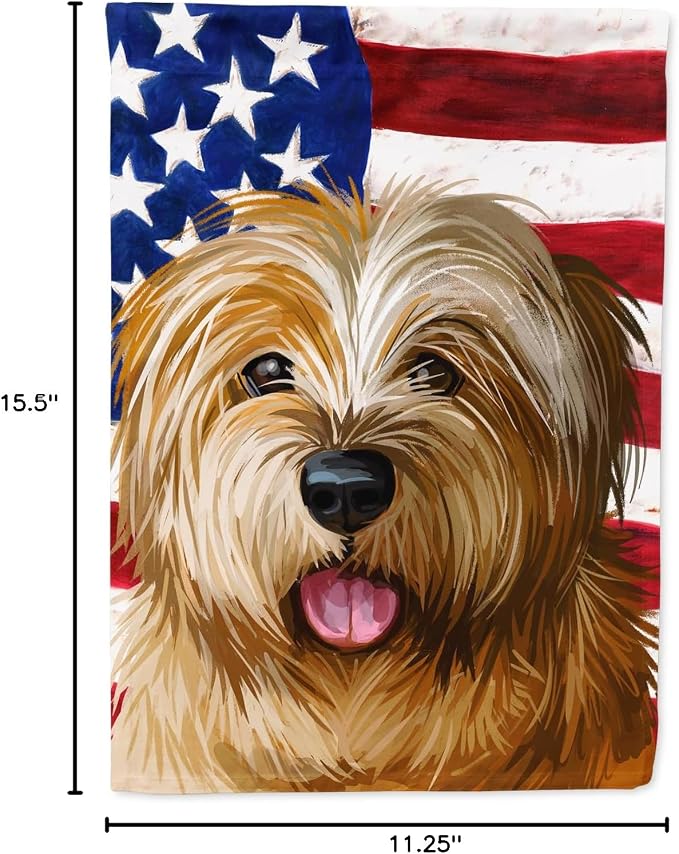 Caroline's Treasures CK6627GF Norfolk Terrier Dog American Flag Garden Flag Mailbox Flag Decorative Yard Flag Banner Outside Patio Artwork Yard Flower Beds, Garden Size, Multicolor