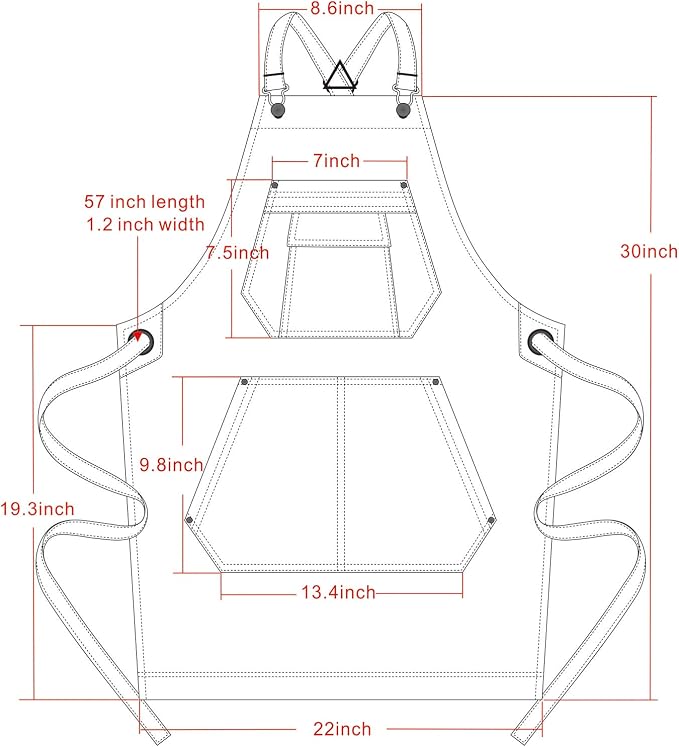 Jeanerlor - Cotton Tool Denim Work Apron with Convenient Pockets for Women Cross Straps & Adjustable(Denim Blue)
