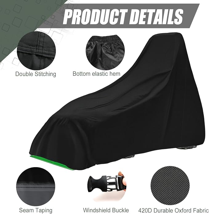 Waterproof Tractors Cover Fit Most Campact Utility Tractors with 60-100 HP, 600D Oxford Cloth Tractors Cover for Snow Rain Dust Protection, 185 L x 78 W x 98 H in