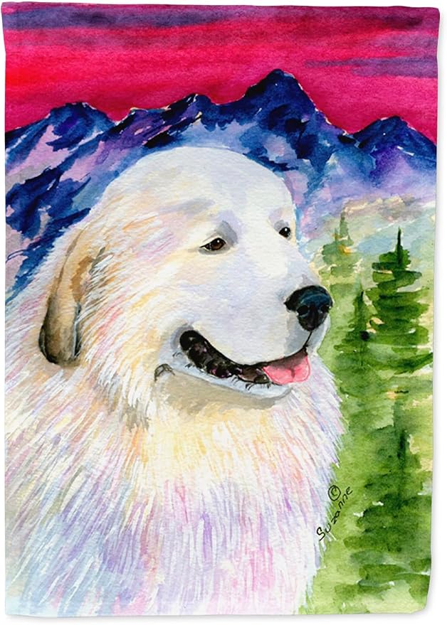 Caroline's Treasures SS8473GF Great Pyrenees Garden Flag Mailbox Flag Decorative Yard Flag Banner Outside Patio Artwork Yard Flower Beds, Garden Size, Multicolor