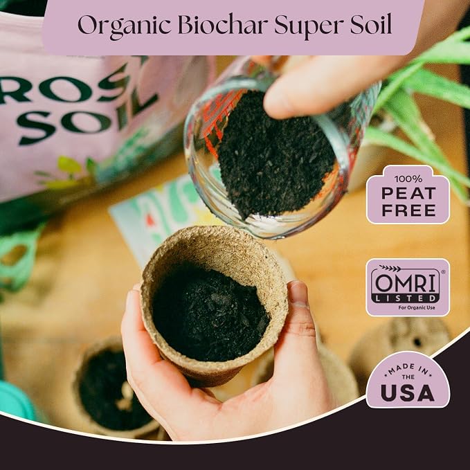 Rosy Soil Seedling Seed Starter Soil Mix, Organic, Peat-Free, 4 Quarts | Worm Castings, Biochar and Mycorrhizae Blend, For Seed Germination, Microgreens, Propagation, Herbs, Vegetables, Flowers