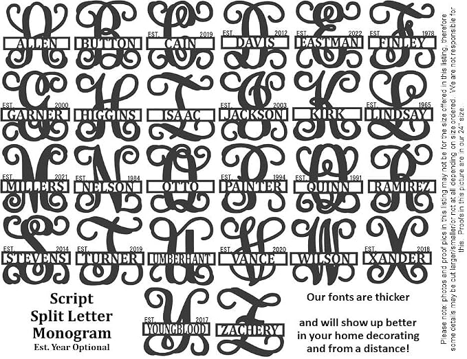 Metal ACM Personalized Family Name Signs for Home - Monogrammed Gifts Wall Decor - Large 24 inch - Established Year Last Name Wall Art - House Warming Gifts