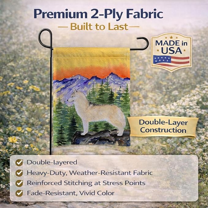Caroline's Treasures SS8285GF Siberian Husky Garden Flag Mailbox Flag Decorative Yard Flag Banner Outside Patio Artwork Yard Flower Beds, Garden Size, Multicolor