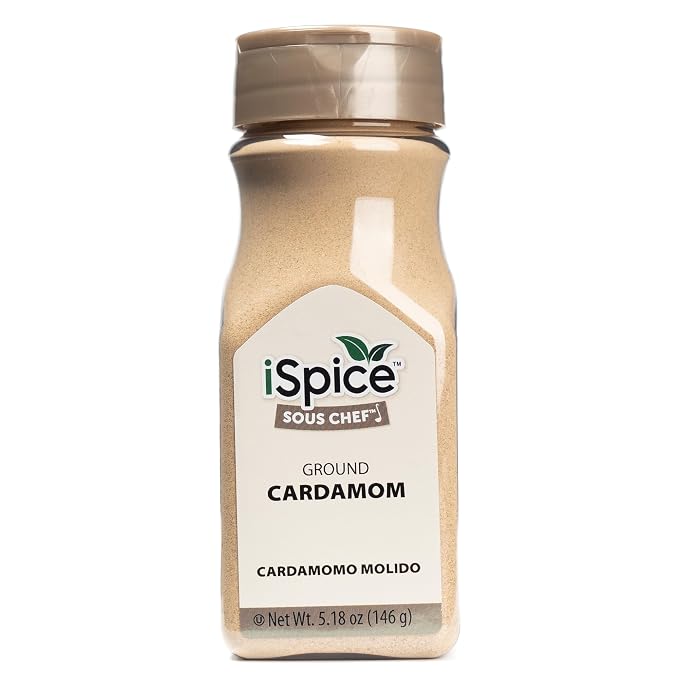 iSpice PREMIUM CARDAMOM |GROUND| Pure and Fresh, Aromatic |Essential Kitchen Herbs |5.35oz (149g)