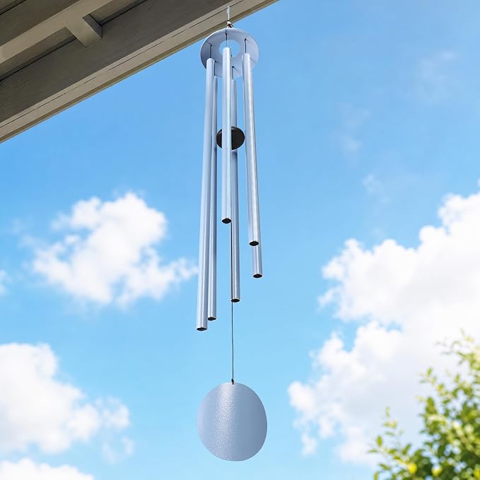 66" Wind Chimes for Outside Deep Tone - 6 Thicken Tubes Large Wind Chimes for Outdoor, Gifts for Women, Mom, Grandma, Sympathy, Big Windchimes for Garden and Patio (Glacier Blue)