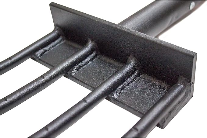Bully Tools Spading Fork with D-Grip, Heavy Duty Garden Fork for Digging, Aerating and Harvesting Root Crops, 44" Fiberglass Handle, Ideal for Garden Beds and Pavers Base Prep, 100% Made in USA