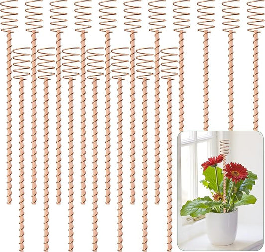 18 Pack 17" Electroculture Plant Stakes, Long Copper Garden Stakes, Electroculture Copper Coil Antennas for Growing Garden, High-Yield, Eco-Friendly