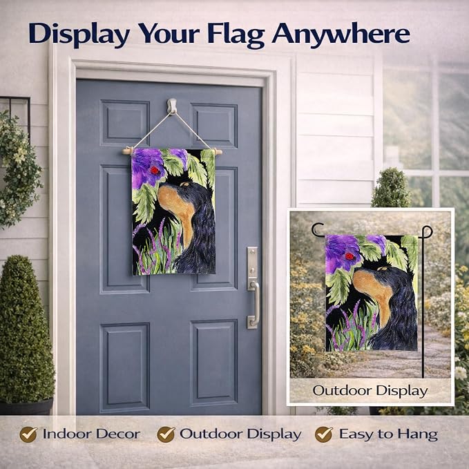 Caroline's Treasures SS8250GF Gordon Setter Garden Flag Mailbox Flag Decorative Yard Flag Banner Outside Patio Artwork Yard Flower Beds, Garden Size, Multicolor