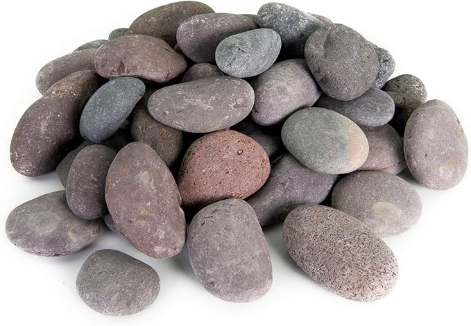 Mexican Beach Pebbles | 40 Pounds of Smooth Unpolished Stones | Hand-Picked, Premium Pebbles for Garden and Landscape Design | Roja, 2 Inch - 3 Inch