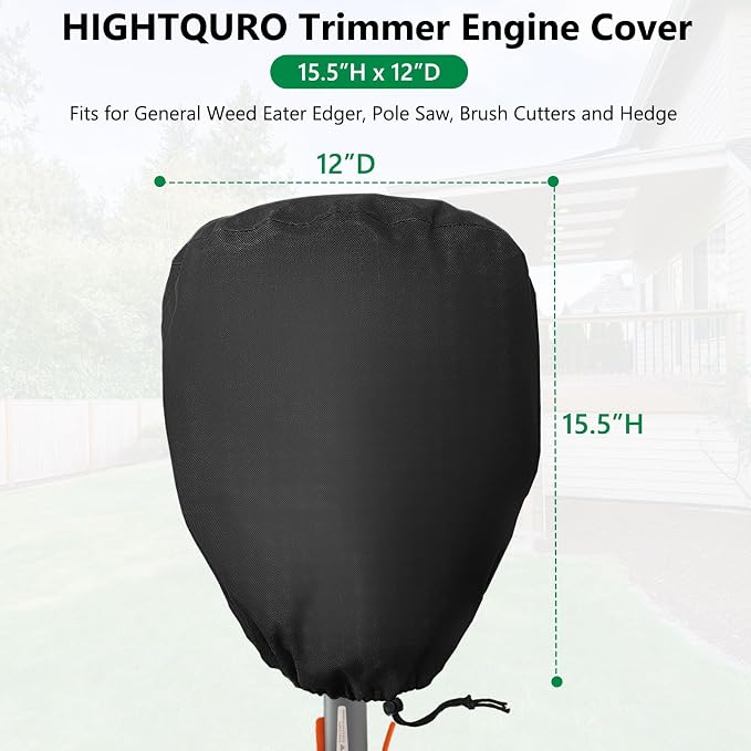 Trimmer Engine Cover,Heavy Duty Waterproof Trimmer Cover, Weed Eater Covers, Fits for General Weed Eater Edger, Pole Saw, Brush Cutters and Hedge,3 Pack,Black
