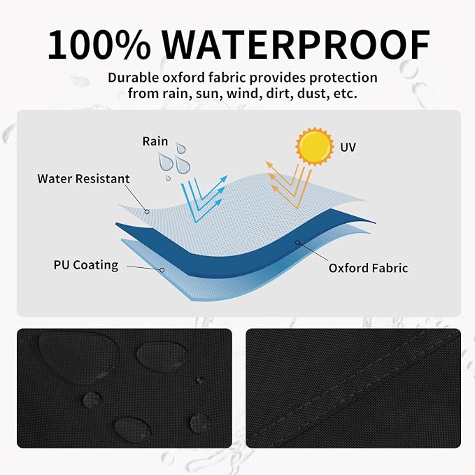 Easy-Going Patio Heater Head Cover with Zipper and Storage Bag, Waterproof Outdoor Round 34"D Heater Cover Top for Standing Heat, Dustproof, UV-Resistant, Black