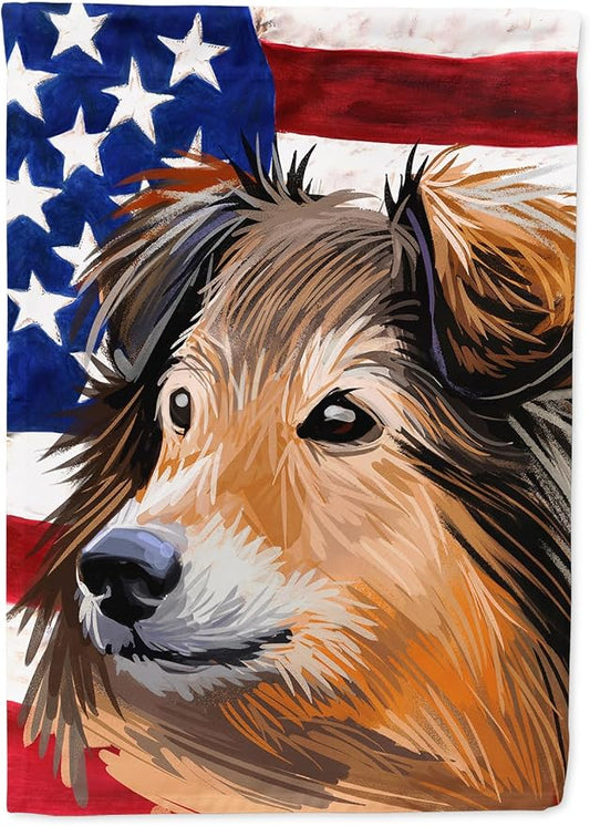 Caroline's Treasures CK6703CHF Shetland Sheepdog Dog House Flag Large Porch Sleeve Pole Decorative Outside Yard Banner Artwork Wall Hanging, Polyester, House Size, Multicolor
