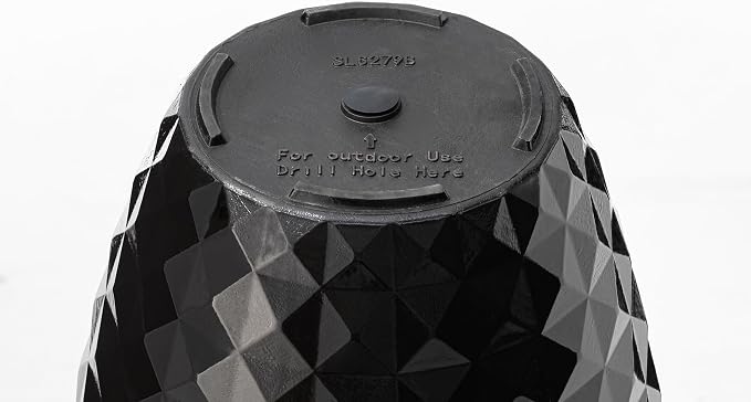 Glitzhome 19.75" H Oversized Tall Planter, Modern Set of 2 Round Tall Black Planters with Drainage Holes, Garden Plant Pots Flower Container for Indoor Outdoor, Front Door, Patio and Deck