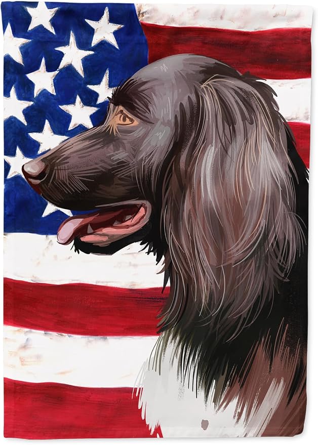 Caroline's Treasures CK6624GF Small Munsterlander Dog American Flag Garden Flag Mailbox Flag Decorative Yard Flag Banner Outside Patio Artwork Yard Flower Beds, Garden Size, Multicolor