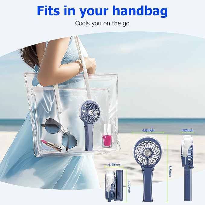 HandFan Upgraded Handheld Misting Fan, Two Button Easy Operation, Rechargeable Portable Mister Fan, Spray Water Mist Fans, Mini Electric Cooling Fans for Travel, Outdoors, Disney(Royal Blue)