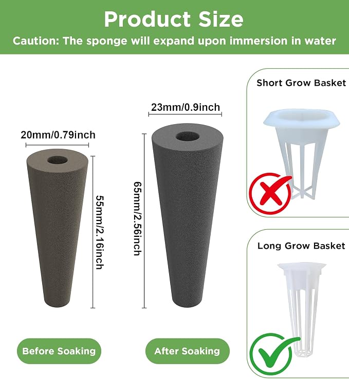 Grow Sponges, Starter Pods Compatible with Aero Garden,Refill Pods for Hydroponic Growing System (50 Pack)