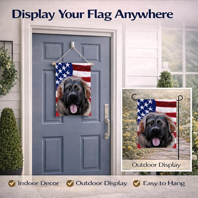 Caroline's Treasures CK6532GF Georgian Shepherd Dog American Flag Garden Flag Mailbox Flag Decorative Yard Flag Banner Outside Patio Artwork Yard Flower Beds, Garden Size, Multicolor