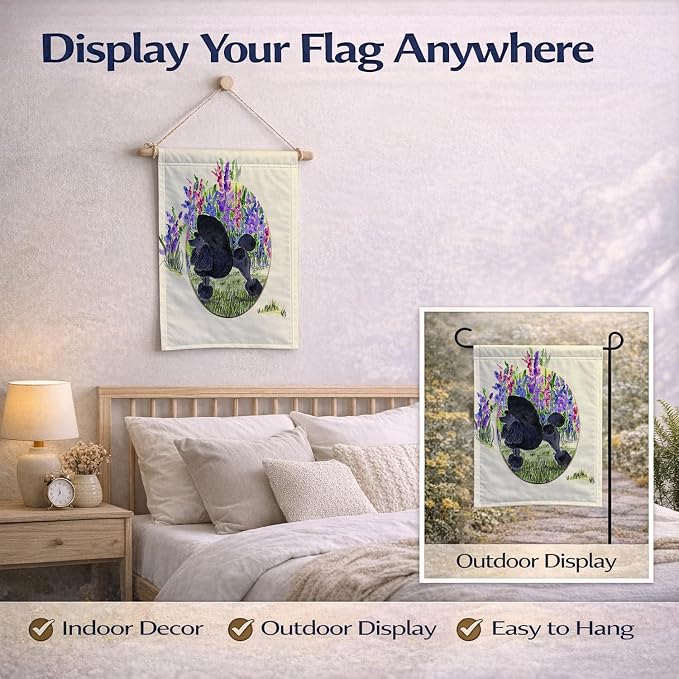 Caroline's Treasures SS8077GF Poodle Garden Flag Mailbox Flag Decorative Yard Flag Banner Outside Patio Artwork Yard Flower Beds, Garden Size, Multicolor