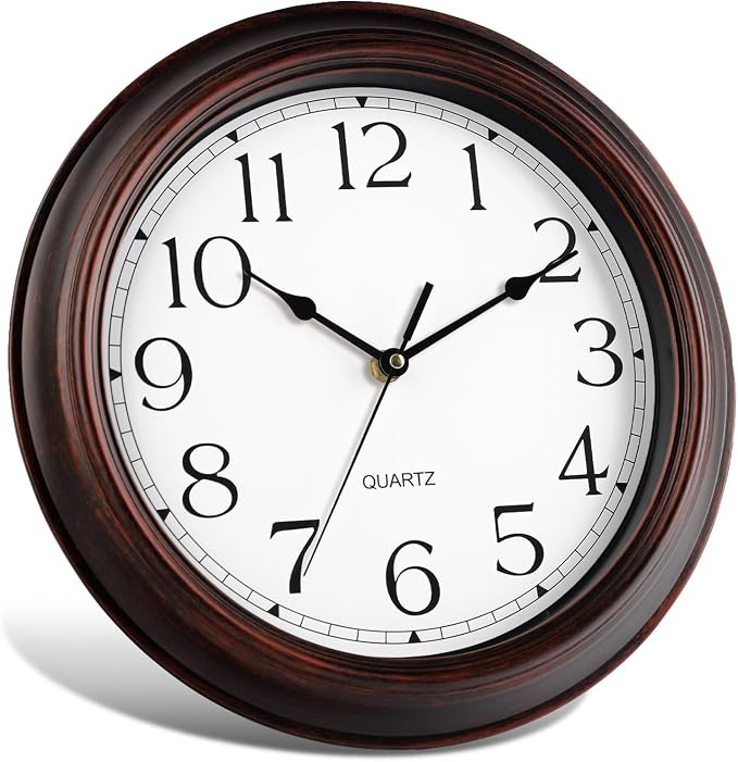 KECYET Wall Clocks Battery Operated Silent Non-Ticking Wall Clock 8.5 Inch Small Vintage Retro Rustic Style Decorative for Kitchen Living Room Home Office (Bronze)