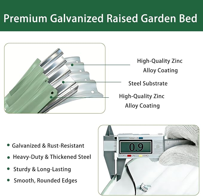 Gartist 2 Pack Raised Garden Bed Kits, 4x2x1FT Green Oval Galvanized Outdoor Planter Beds, Easy Assembly Metal Raised Bed for Vegetables, Flowers & Herbs
