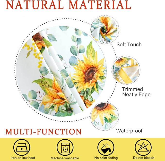 Outdoor Tablecloth with Umbrella Hole and Zipper, Rectangle Patio Table Covers for Spring/Summer, Machine Washable Outdoor Picnic Table Cloth (Sunflower, 60" × 120" Rectangular)