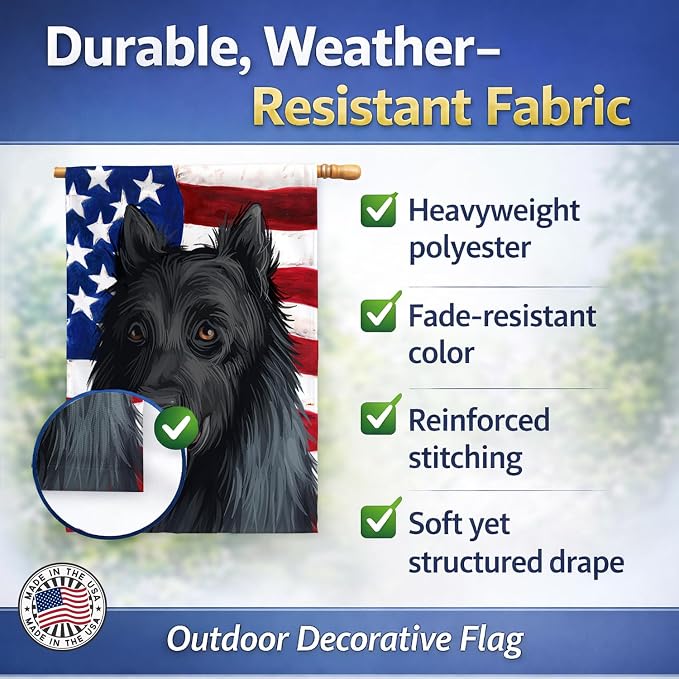 Caroline's Treasures CK6592CHF King Shepherd American Flag House Flag Large Porch Sleeve Pole Decorative Outside Yard Banner Artwork Wall Hanging, Polyester, House Size, Multicolor