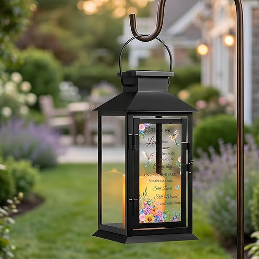 Solar Memorial Lantern Outdoor Waterproof, Sympathy Gifts for Loss of Loved One Mother Father, Remembrance Condolences Gift for Loss, in Memory of Loved One Gifts