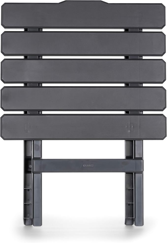 Camco 51885 Large Adirondack Portable Outdoor Furniture Folding Table, Charcoal