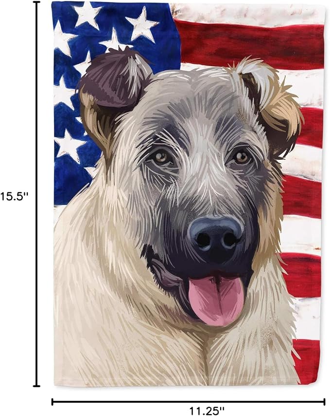 Caroline's Treasures CK6584GF Kangal Dog American Flag Garden Flag Mailbox Flag Decorative Yard Flag Banner Outside Patio Artwork Yard Flower Beds, Garden Size, Multicolor