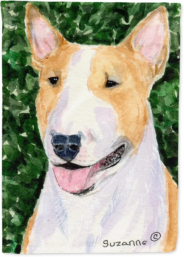 Caroline's Treasures SS8873GF Bull Terrier Garden Flag Mailbox Flag Decorative Yard Flag Banner Outside Patio Artwork Yard Flower Beds, Garden Size, Multicolor