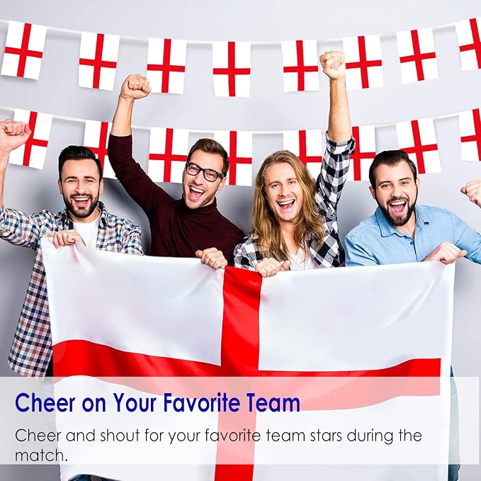 AhfuLife England Flag St Georges Flag 3 x 5 Ft, Large English Flags for Outside - Double Side with Brass Eyelets for Olympic Party Decorations, Bar Garden Street Decoration Indoor Outdoor