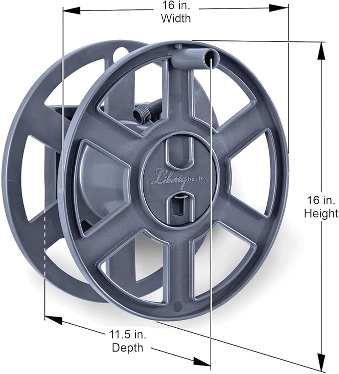 Liberty Garden Products Basics 510 Wall Mount Hose Reel, Gray Side Reel