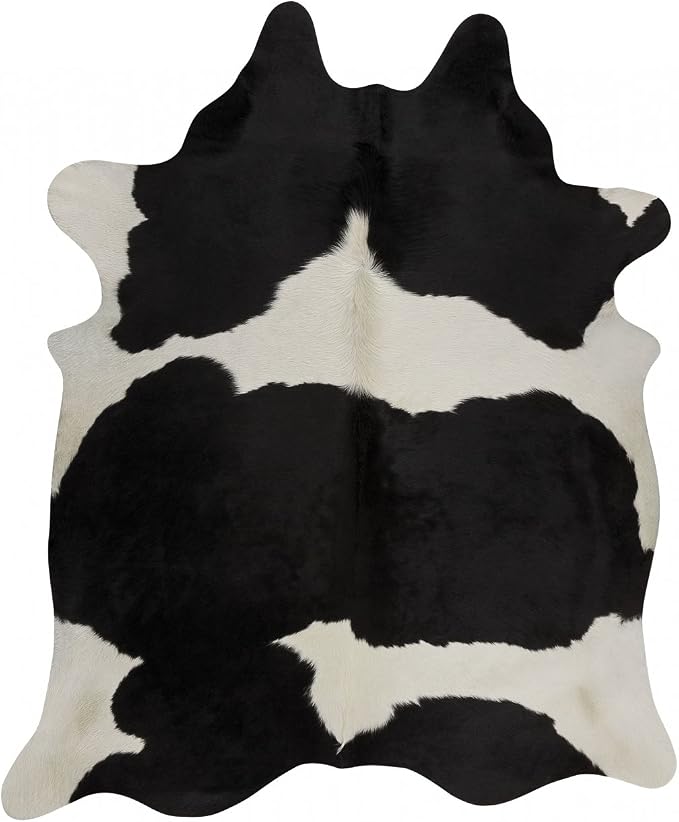 rodeo Genuine Cowhide Rug - Real Cow Hide Rug Large for Living Room & Bedroom - Western Rugs for a Natural Western Home Decor Ambiance - Rustic Cow Print Carpet Decor - 6x8 ft, Black and White