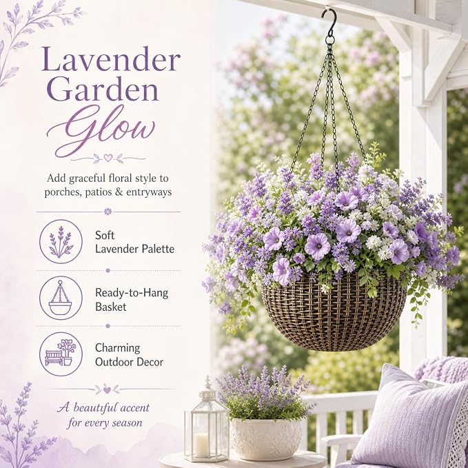 10" Self Watering Bronze Hanging Basket Flower Planter